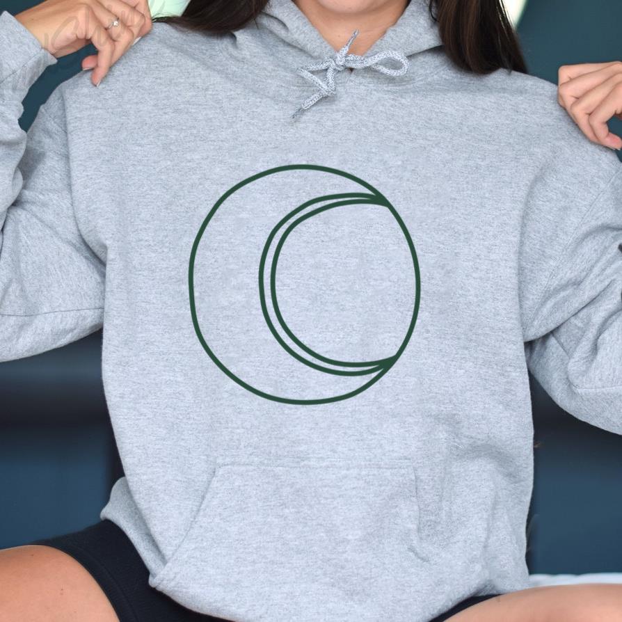Isolated Tennis Ball Stroke Outline Hoodie