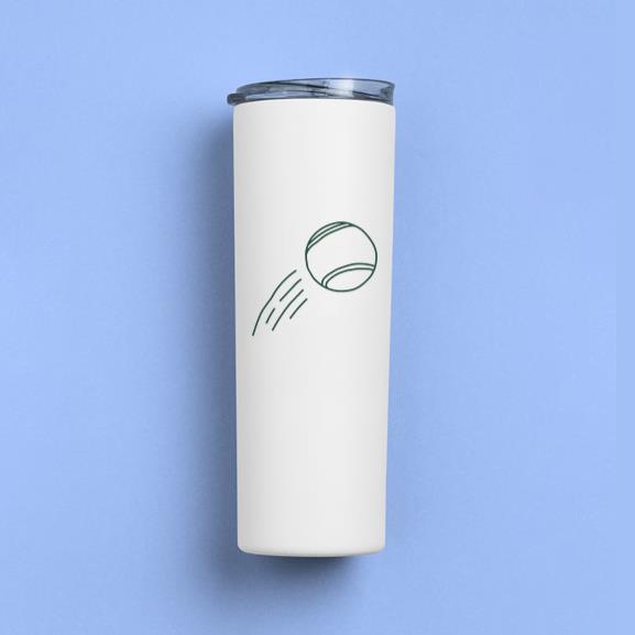 Tennis Ball With Motion Lines Behind Skinny Tumbler 20oz