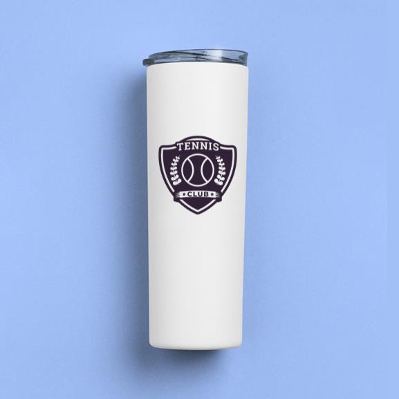 Tennis Club Ball Branch Badge Sticker Skinny Tumbler 20oz