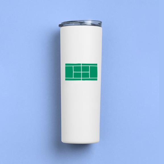Tennis Court Cut Out Doodle Skinny Tumbler 20oz