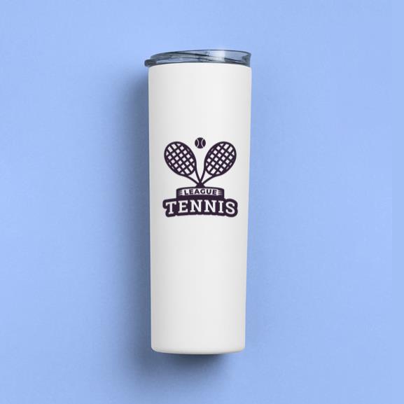 Tennis League Racket Ball Badge Sticker Skinny Tumbler 20oz